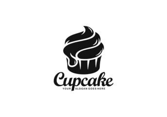 Cupcake logo design vector illustration