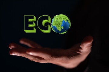 Eco inscription word on the background