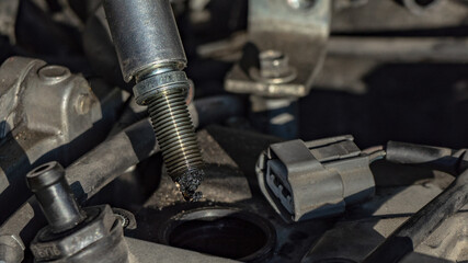 Car glow plugs cause of malfunction and check the condition at a car service