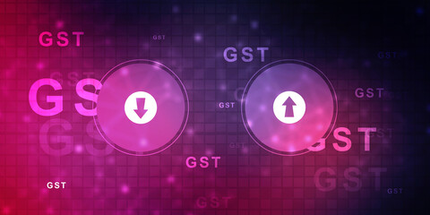 2d rendering Stock market online business concept. business Graph with GST