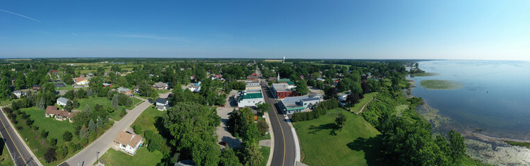 Aerial panorama of Port Rowan, Ontario, Canada