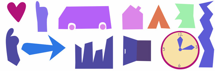 set of icons and label sticker decoration