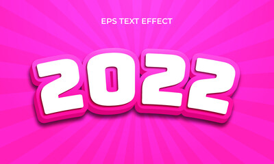 2022 New year 3d text effect