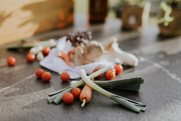 vegetables on the table