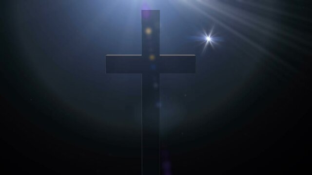  Backlit cross in the night