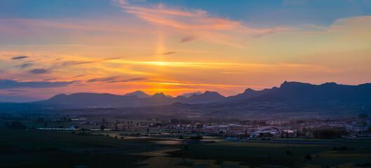Obraz premium sunset over the mountains