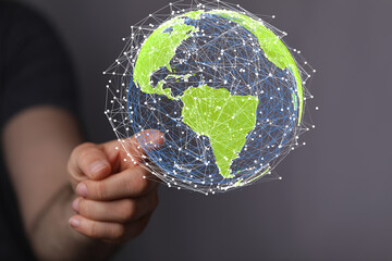 Ecology concept of green Earth globe made of leaves