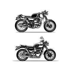 motorcycle classic silhouette - obrazy, fototapety, plakaty