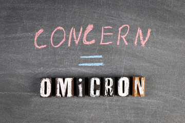 Omicron variant of Covid-19, variant of concern. Pandemic and restrictions