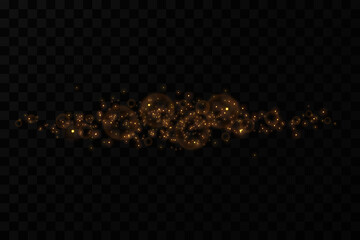 Gold particles. Light effect. Gold dust. background decoration.