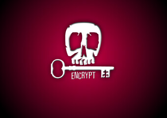 encrypt key binary code illustration word encrypt a red background