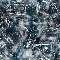 Seamless navy blue and white abstract grungy seamless surface pattern design for print. High quality illustration. Texture for background or textile or fabric or wallpaper or interior design.
