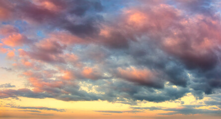 Naklejka na ściany i meble Natura Sky l background Sunrise Sundown Sanset Sky with colorful clouds