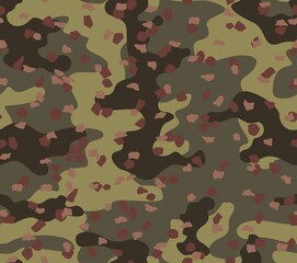 forest hunting camouflage pattern, background repeat, disguise, vector print.