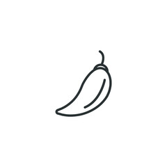 Vector sign of the chilli pepper symbol is isolated on a white background. chilli pepper icon color editable.
