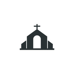 Vector sign of the church building symbol is isolated on a white background. church building icon color editable.