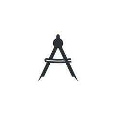 Vector sign of the compass architect symbol is isolated on a white background. compass architect icon color editable.