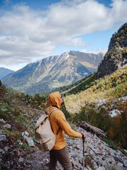 Naklejka na ściany i meble travel to Caucasus mountains in Karachay-Cherkessia, Arkhyz.