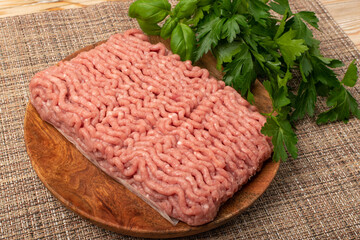 Turkey Mince Meat, Ground Fresh Fillet, Uncooked Mincemeat