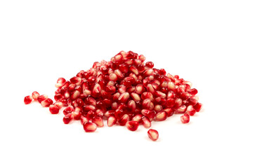 Pomegranate Seeds Isolated on White Background