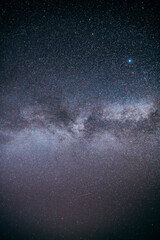 Real Night Sky Stars With Milky Way Galaxy. Natural Starry Sky Background