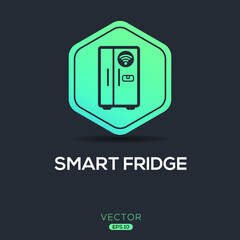 Creative (Smart Fridge) Icon ,Vector sign.