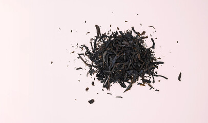 Dry blooming Sally tea, close-up. Organic, natural, fermented willow-herb tea composition view from above. Alternative herbal medicine. Healthy lifestyle concept.