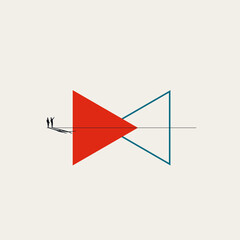 Business merger and acquisiton vector concept. Symbol of negotiation, cooperation, partnership. Minimal illustration