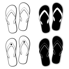 vector collection of  flip flops icons