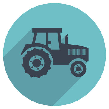 vector flat icon of a tractor