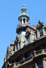 Fototapeta premium Ornate Cupola on Old 19th Century Victorian Building against Blue Sky