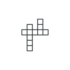 Vector sign of the crossword symbol is isolated on a white background. crossword icon color editable.
