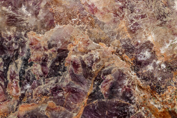 Macro stone mineral Fluorite on a black background