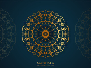 luxury ornamental mandala design background in gold color