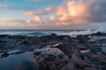El Puertillo colorful seascape at sunset. Arucas. Gran Canaria. Canary Islands