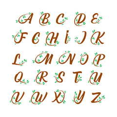 Tree alphabet concept design. Letters from A to Z
