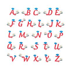 Cook alphabet concept design. Letters from A to Z