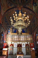 Fototapeta na wymiar Interior of Trinity Church in Old Town of Budva, Montenegro 