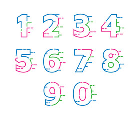 fast effect line number pack logo or symbol template design