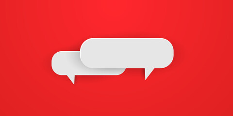 Paper style speech on red background