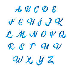Water alphabet concept design. Letters from A to Z
