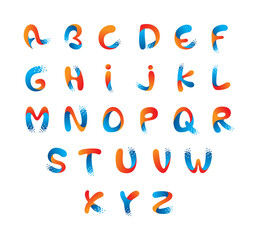 Digital modern pixel alphabet concept design