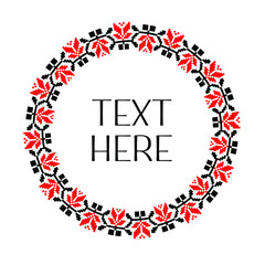 Traditional romanian frame floral embroidery motif © maria410