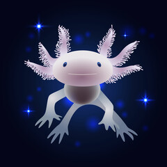 Axolotl vector illustration. Ajolote