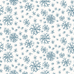 Seamless pattern with decorative snowflakes