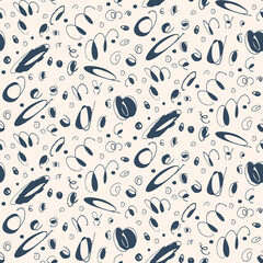 Monochrome Seamless pattern with a simple abstract drawing.