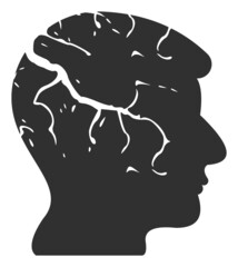 Head cancer vector icon on a white background. An isolated flat icon illustration of head cancer.