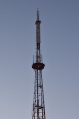 telecommunication tower with antennas