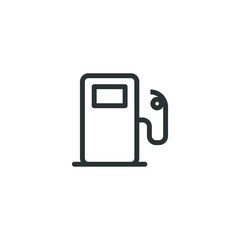 Vector sign of the gas station symbol is isolated on a white background. gas station icon color editable.