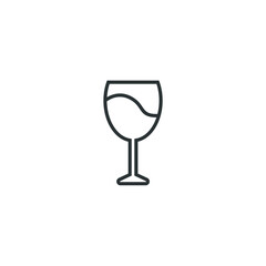 Vector sign of the glass symbol is isolated on a white background. glass icon color editable.